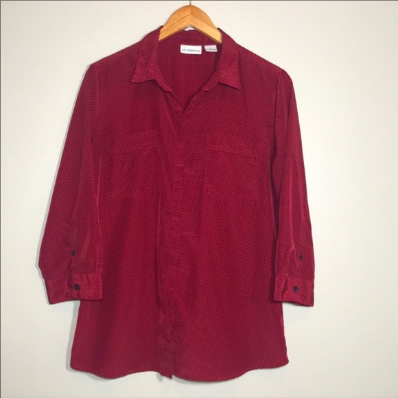 Liz Claiborne Polka Dot Blouse - Picture 3 of 8